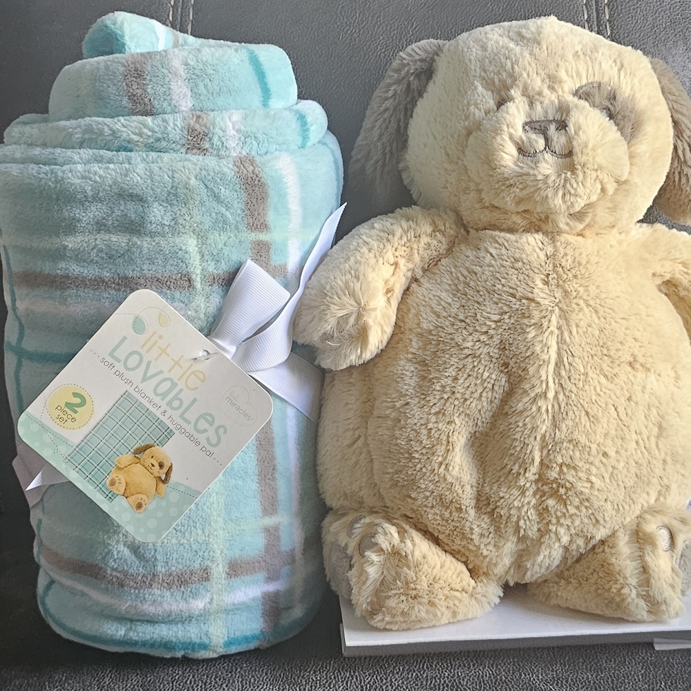 Little Lovables Plush Dog and Blanket Set